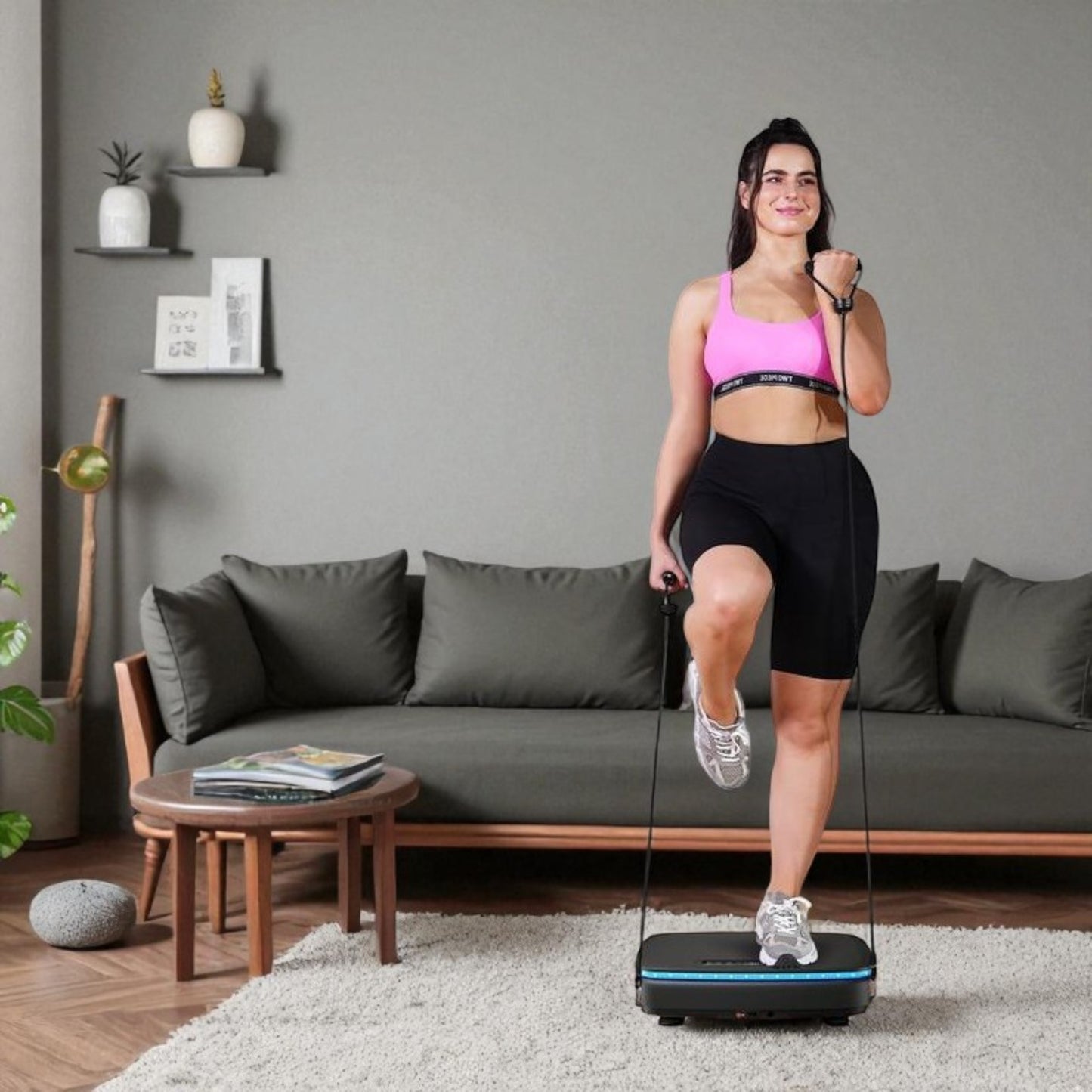 Pack: VibraForce — Tabla Vibratoria LED + Bandas Elásticas